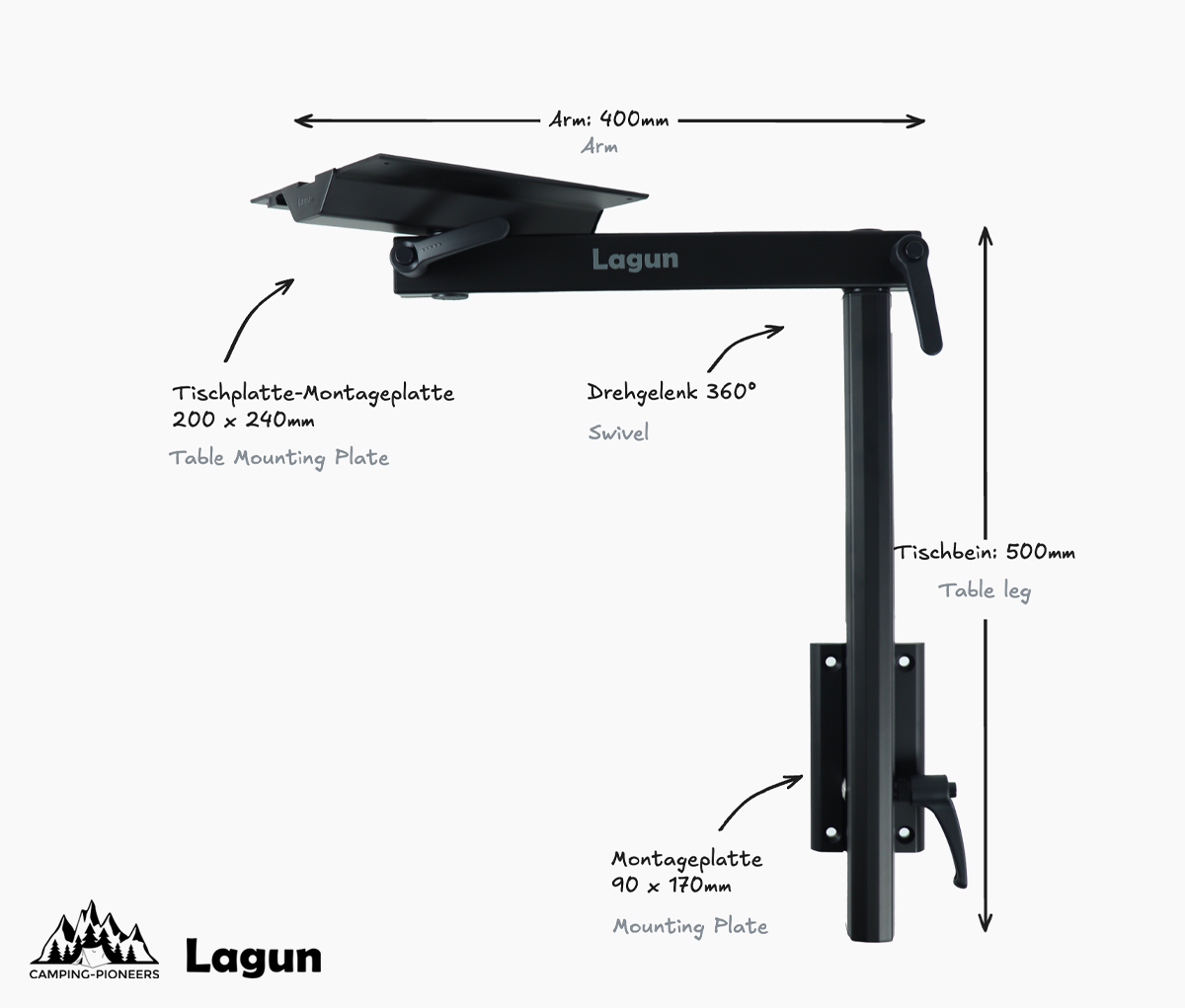 Lagun table frame in matt black - Black Edition 2023