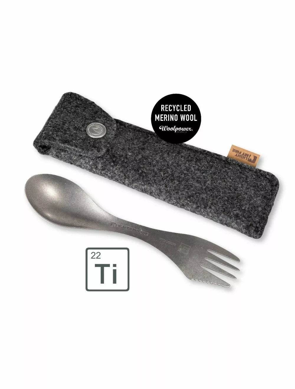 Spork Titanium - Messer, Gabel & Löffel in einem, mit Schutztasche
