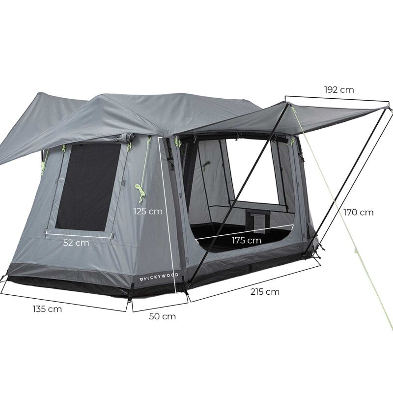 Vickywood Tente de camping gonflable autoportante 140 grise