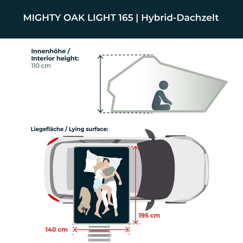 Vickywood Lightweight Hybrid Roof Tent MIGHTY OAK LIGHT