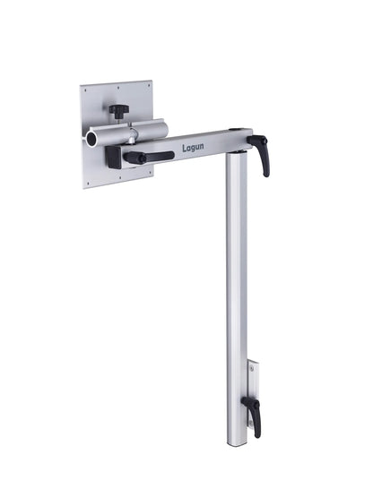 Pied de table Lagun avec plateau de fixation sous la table pivotant et rabattable - Argent