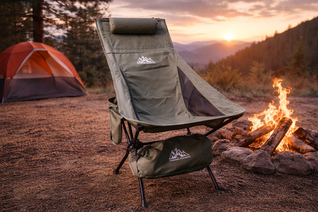 Kompakter Campingstuhl "Cozy Pioneer" - Geringes Packmaß mit bequemer Kopfstütze