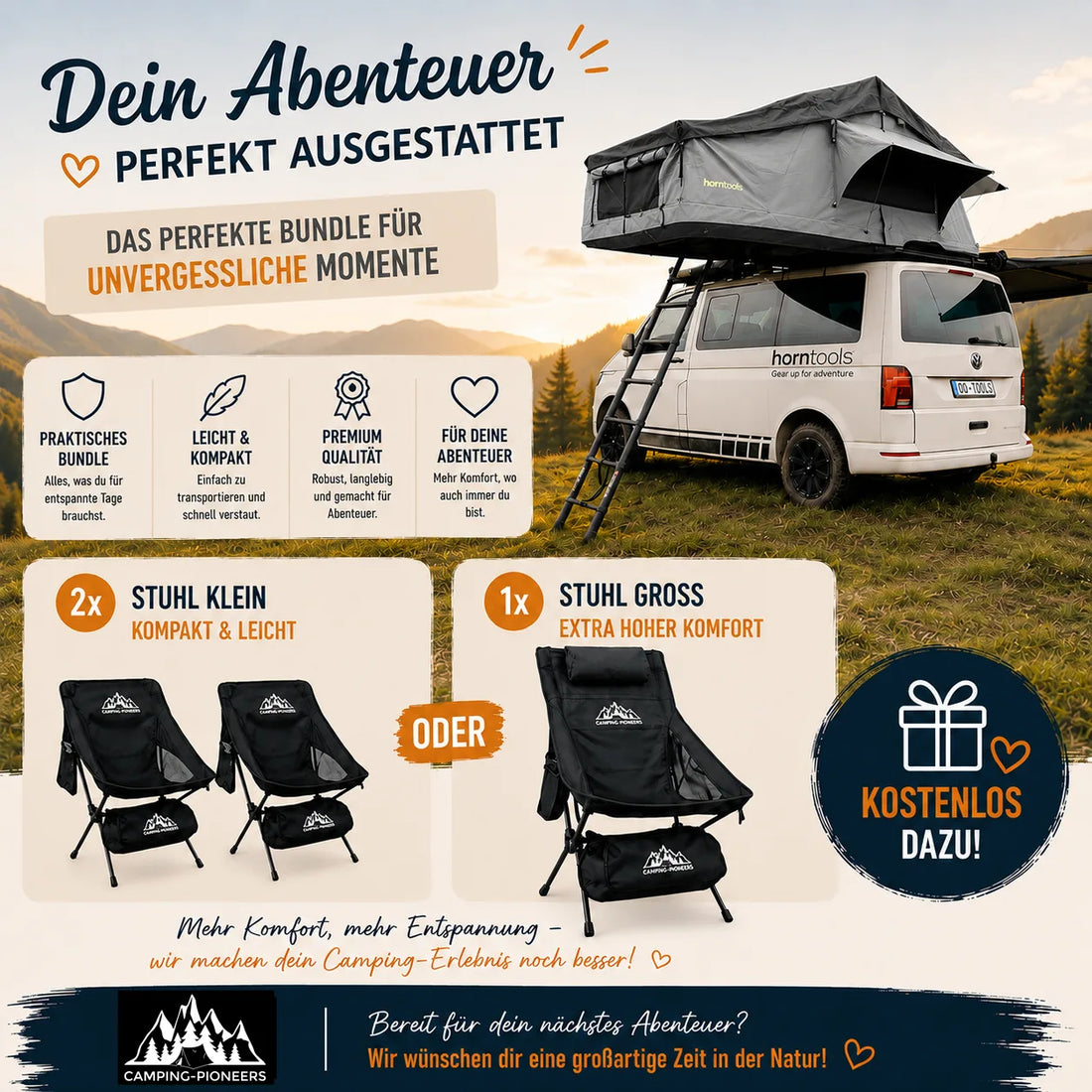 Horntools Dachzelt Elements Gen II Bundle *Gratis Campingstühle bei Kauf*