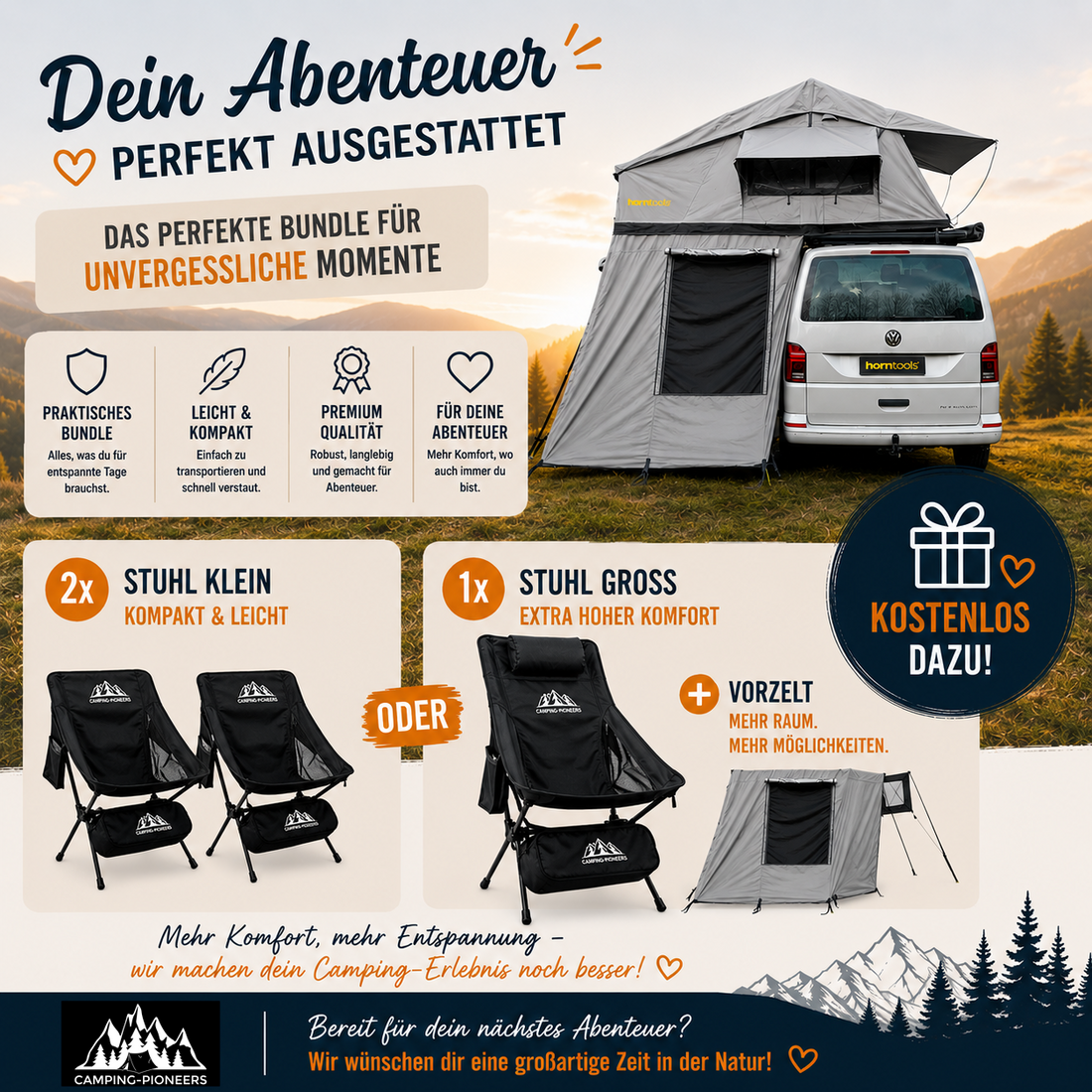 Horntools Dachzelt Elements Gen II Bundle *Gratis Campingstühle bei Kauf*