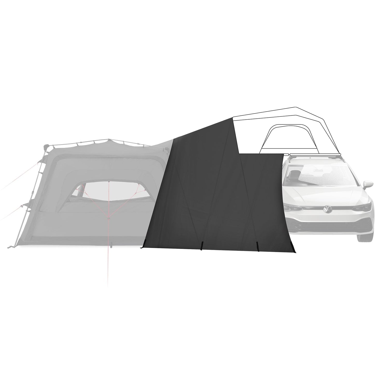 Qeedo Quick Base Freedom Connector – Roof Tent Connection Lock for Awning | Low &amp; Tall