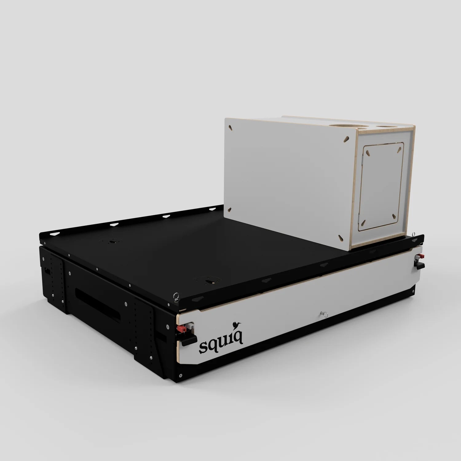 SQUIQ Traveler max – Kofferraumauszug mit Campingbox für Van, Caddy &amp; ID.Buzz