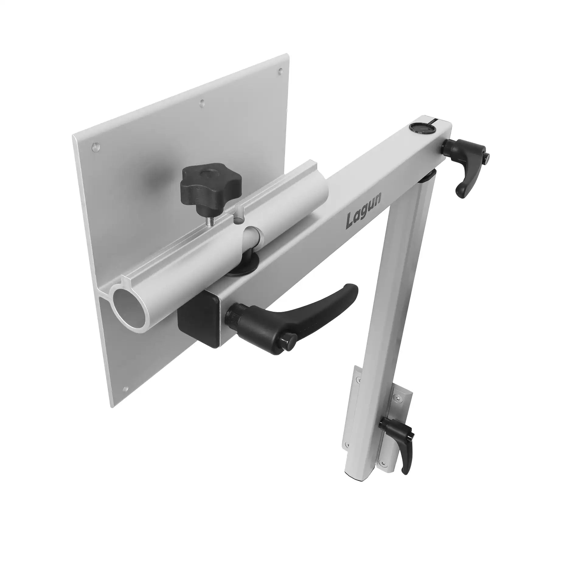 Pied de table Lagun avec plateau de fixation sous la table pivotant et rabattable - Argent