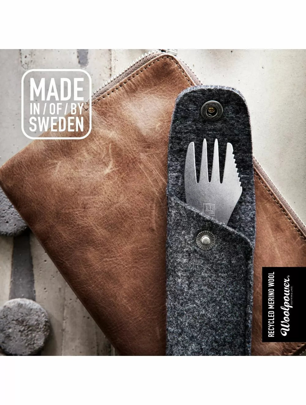Spork Titanium - Messer, Gabel &amp; Löffel in einem, mit Schutztasche