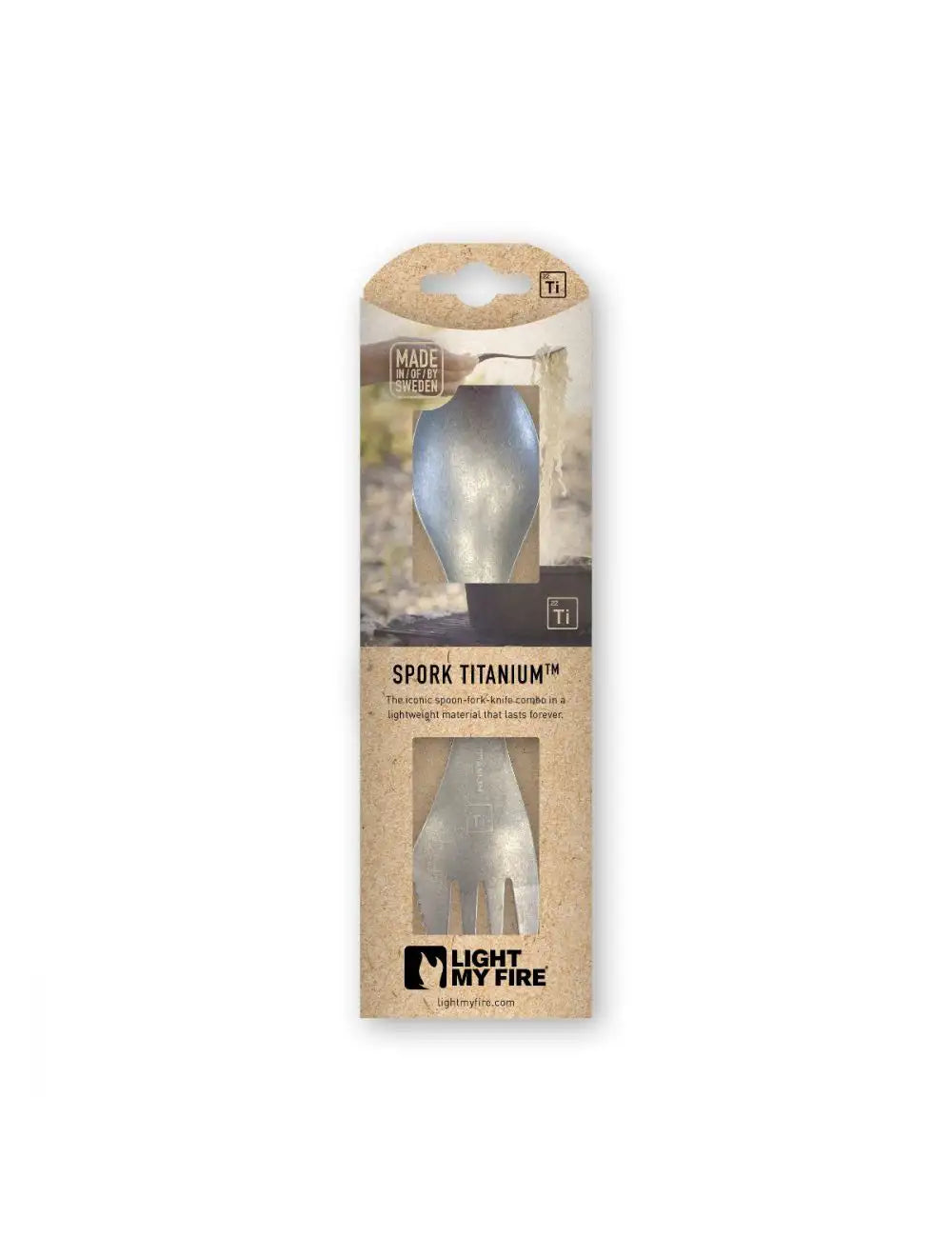 Spork Titanium - Messer, Gabel &amp; Löffel in einem, mit Schutztasche
