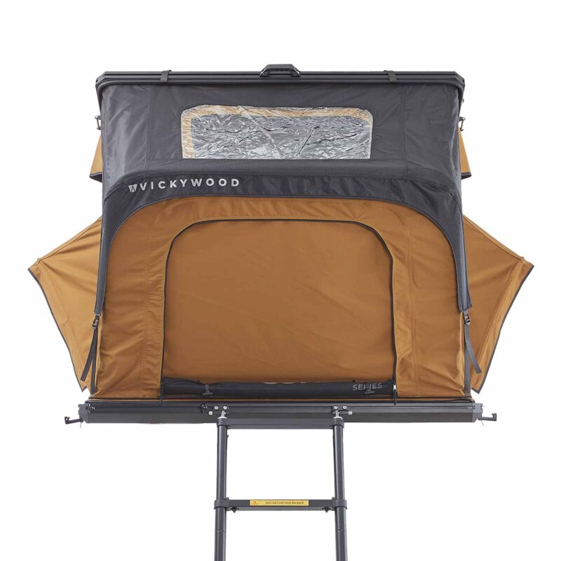 Vickywood Aluminum Hardshell Roof Tent CUMARU UP 145 Gold Brown