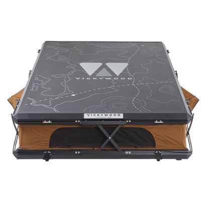 Vickywood Aluminum Hardshell Roof Tent CUMARU UP 145 Gold Brown