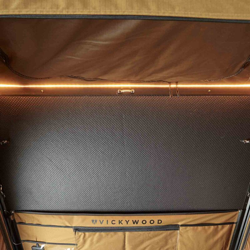 Vickywood Aluminum Hardshell Roof Tent CUMARU UP 145 Gold Brown