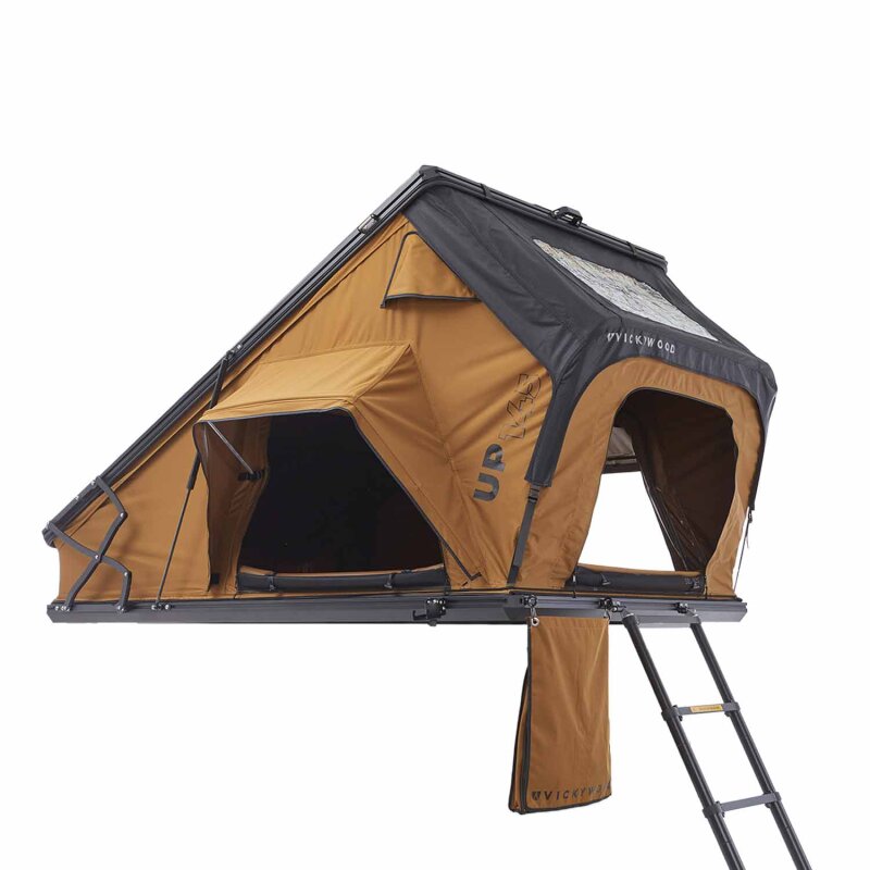 Vickywood Aluminum Hardshell Roof Tent CUMARU UP 145 Gold Brown