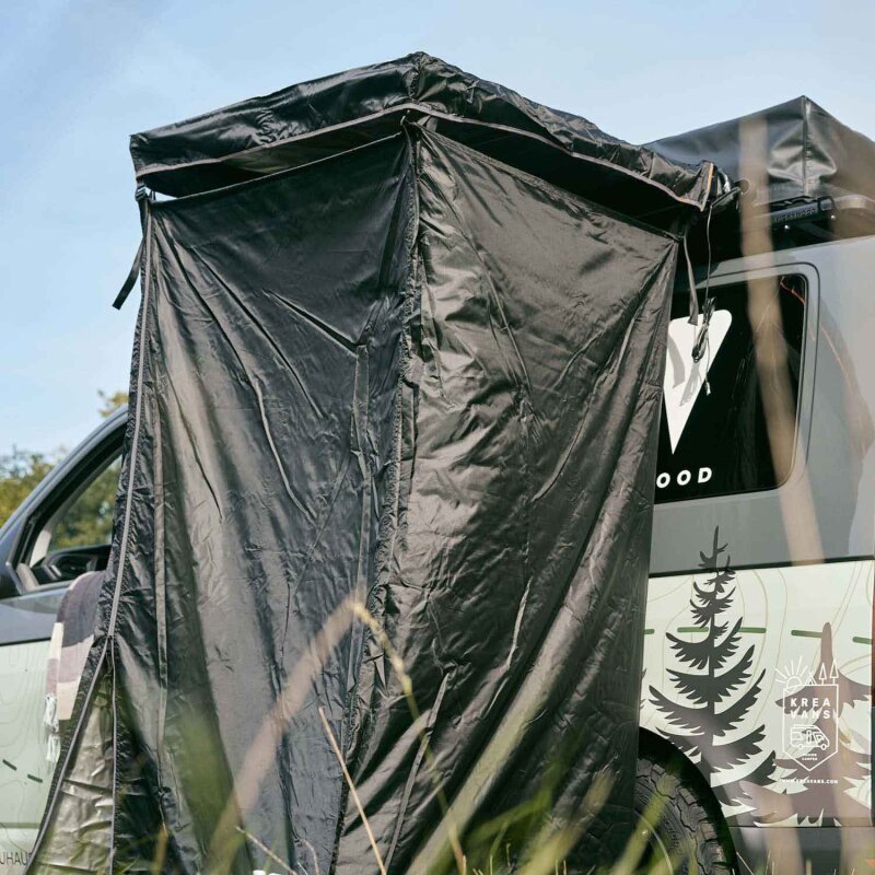 Vickywood Duschzelt mit Regenhaube 100 cm schwarz