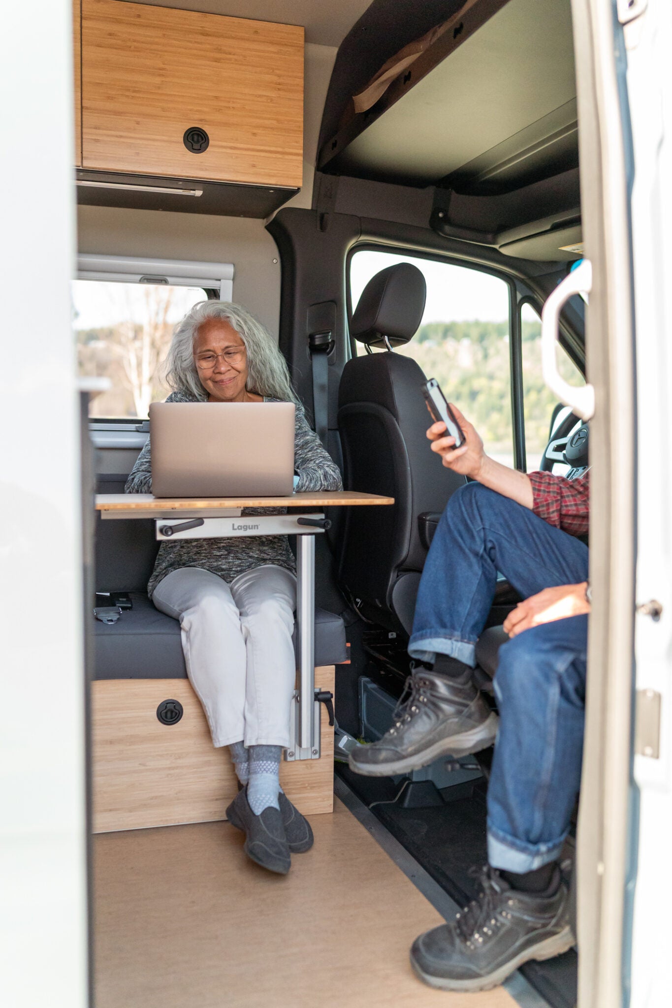 Lagun – a table in the camper for working and relaxing.
